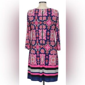 Vince Camuto Pink and Blue Patterned Dress